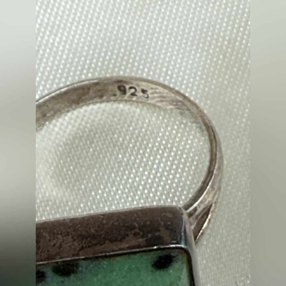 Vintage Ruby Zoisite Silver Ring - image 7